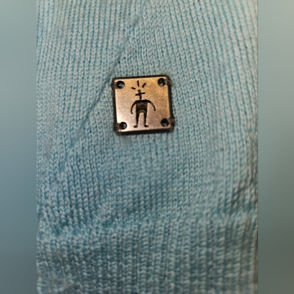 SmartWool Sweater V-Nk Ribbed Trim szXS E.U.C. Lt&Dk Blu/Grn Soft & LtWt - Picture 5 of 6